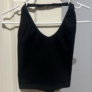 basic black urban halter top